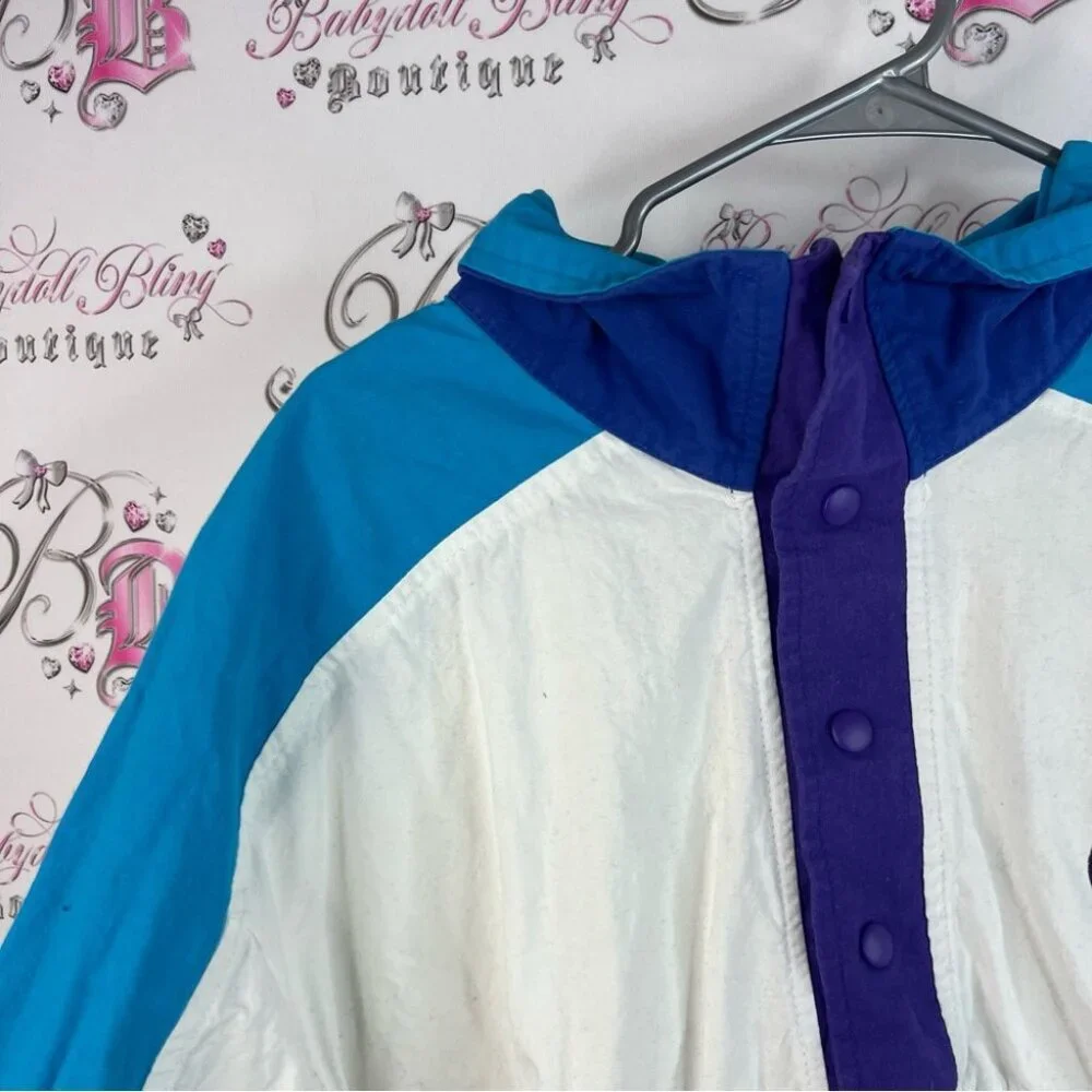 Jacket Banff lake Louis vintage retro long sleeve  Colorblock Windbreaker Jacket